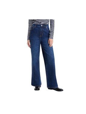 Dark Wash High Rise Wide Leg Denim Jeans Blue 12 Western Cowgirl Rodeo Country